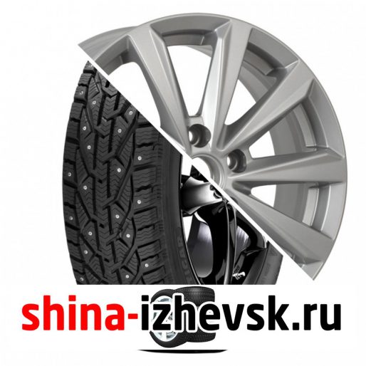 Колесо в сборе Tigar Ice 205/55 R16 T 94 + КиК Серия Реплика КС737 (ZV 16_Focus) 6.5xR16 5×108 ET50 DIA63.35 Серебристый в Ижевске